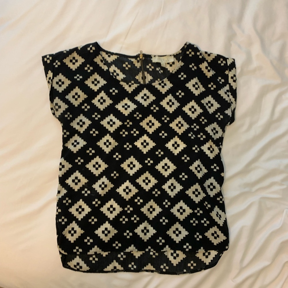 Black and Cream Blouse
